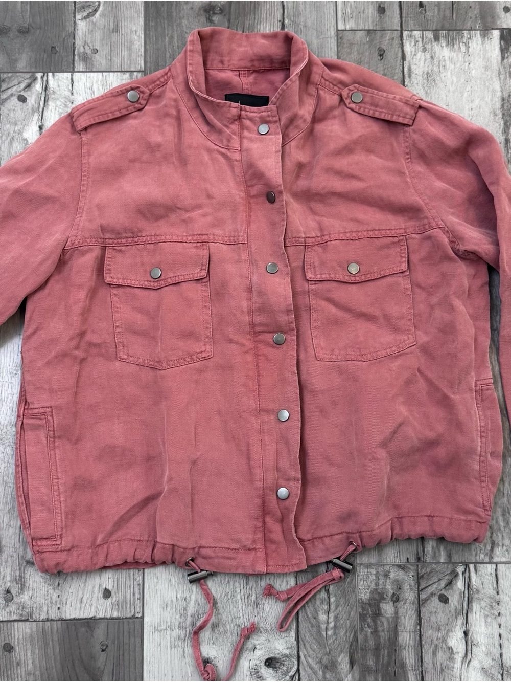 Rails Collins Jacket Women Small Full Zip Snaps Lyocell Linen Brick Color - Picture 4 of 12